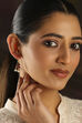 Dark Pink Stone Earrings image number 3