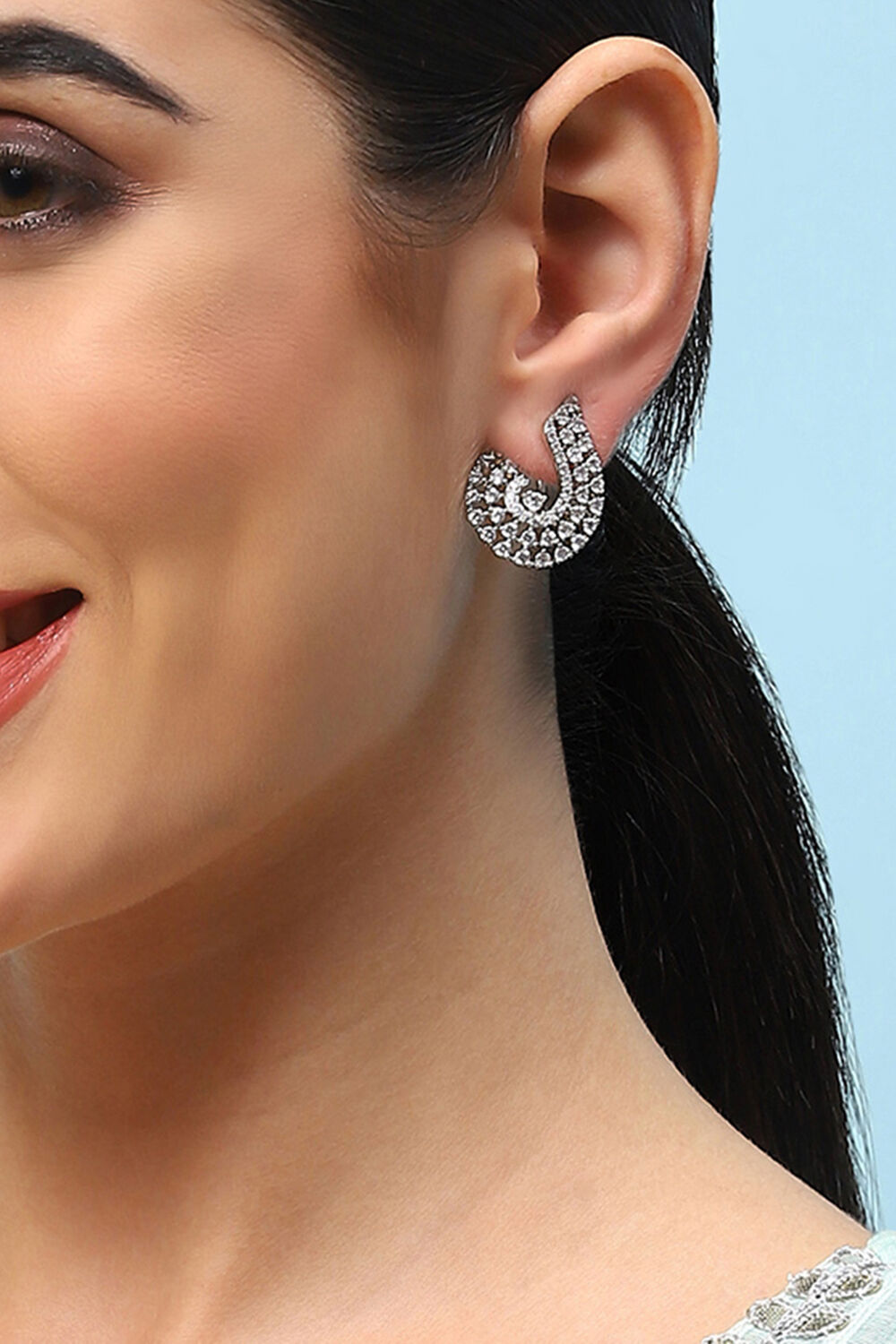 White Brass Earrings image number 1