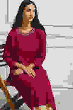 Pink Viscose Rayon Straight Dyed Kurta image number 6