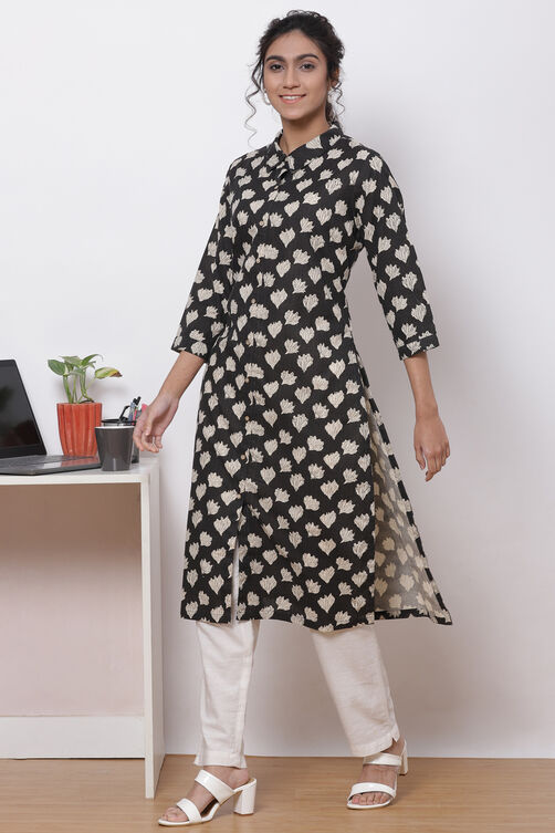 Carbon Cotton Straight Kurta image number 2