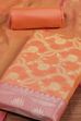Pink Cotton Printed Embroidered Unstitched Suit Set image number 1