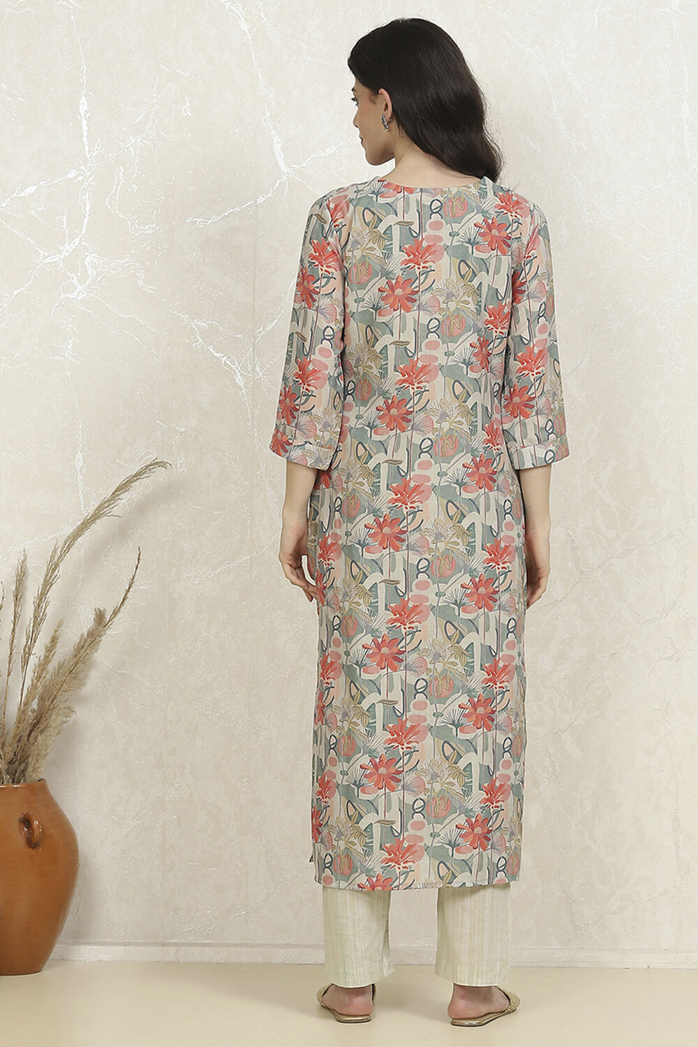 Metallic Cotton Digital Print Unstitched Suit Set image number 5