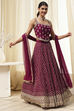 Burgundy Georgette Lehenga Set  image number 6