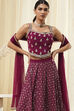 Burgundy Georgette Lehenga Set  image number 1