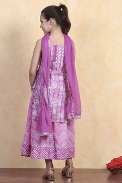 Pink Cotton Straight Suit Set image number 5