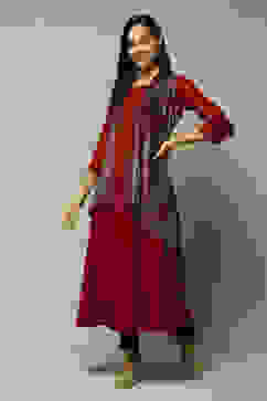 Maroon Acrylic 2 Piece Set image number 1