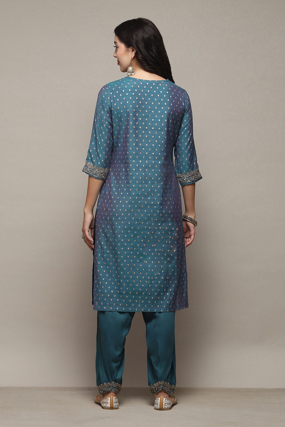 Red Rayon Straight Kurta Salwar Suit Set image number 5