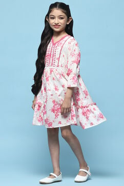 Pink Cotton Tired Dress image number 5