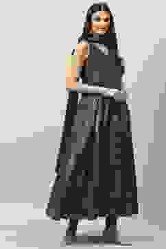 Teal Cotton Blend Flared Printed Kurta Suit Set image number 6