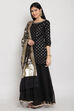 Green Poly Metallic Sharara Kurta Garara Suit Set image number 2