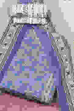 Turquoise Cotton Screen Print Unstitched Suit Set image number 0