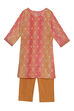 Mustard Polyester A-Line Printed Kurta Set image number 1