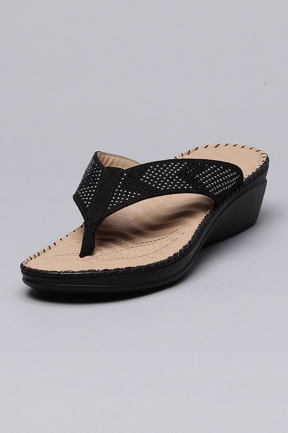 Black suede flip flops sales