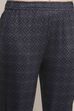 Black Polyester Printed Straight Kurta Pants Set image number 2