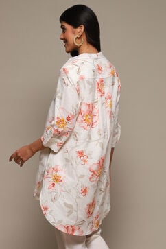 Off White Cotton Printed Shirt image number 4