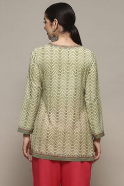 Green Polyester Straight Kurti image number 3