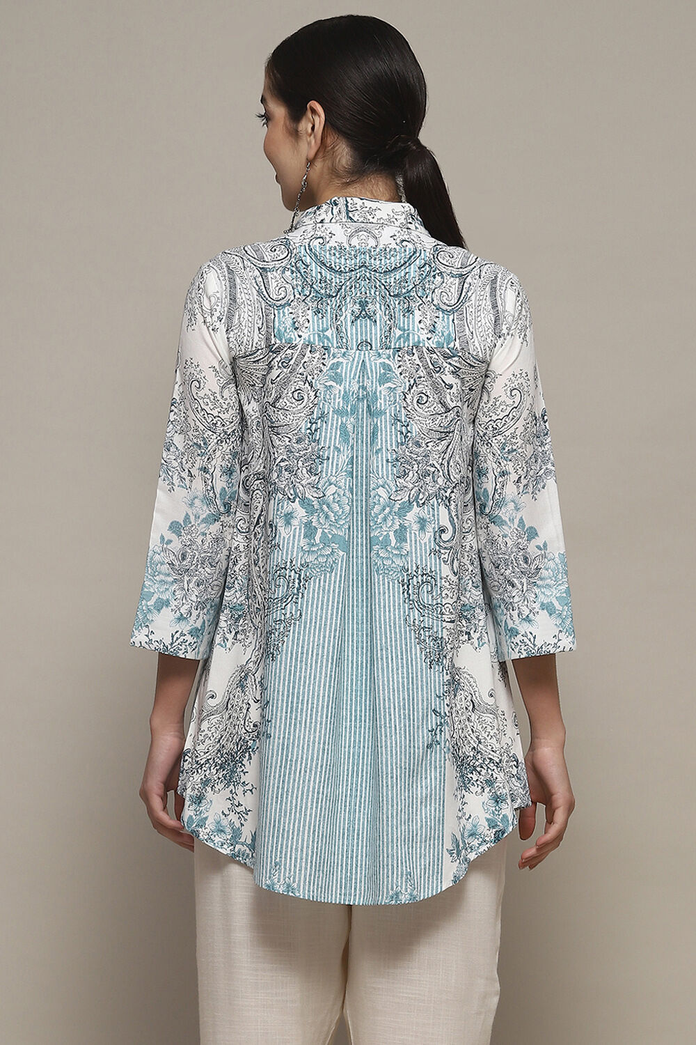 Yellow Viscose Straight Printed Shirt image number 3