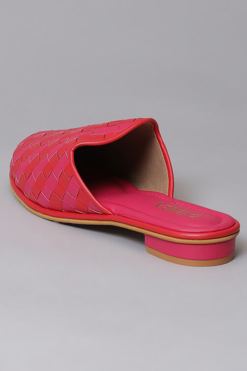 Red Pink Synthetic Formal Mules image number 5