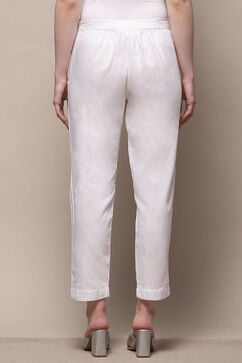 White Cotton Slim Pant image number 4
