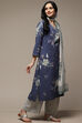 Indigo Rayon Straight Kurta Palazzo Suit Set image number 7