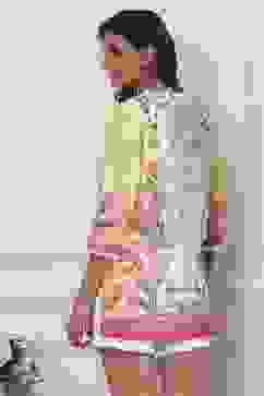 Yellow Cotton Printed Straight Short Kurta image number 3