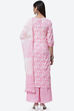 Pink Cotton Screen Print Unstitched Suit Set image number 3