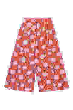 Red Printed Cotton Strappy Top and Flare Pants Set image number 2