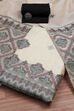 Black Cotton Printed Embroidered Unstitched Suit Set image number 0