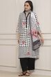 Black and White Printed Straight Suit Set