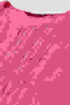 Pink LIVA Flared Solid Kurti image number 1