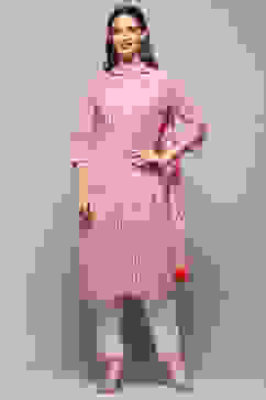 White Red Cotton Straight Suit Set image number 7