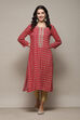 Pink Rayon Straight Printed Kurta image number 0