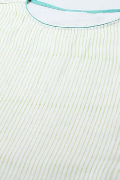 White Green Muslin Unstitched Suit set image number 2