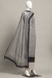 Blue Cotton Printed Embroidered Unstitched Suit Set image number 4