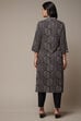 Black LIVA Straight Printed Kurta image number 2