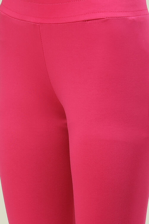 Black Cotton Blend Solid Leggings image number 1