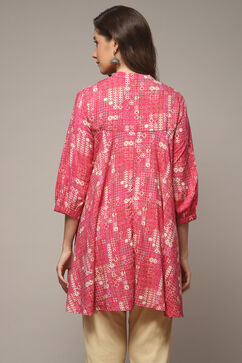 Pink LIVA Printed Kurti image number 2