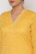 Ivory Cotton Straight Yarndyed Kurta image number 1