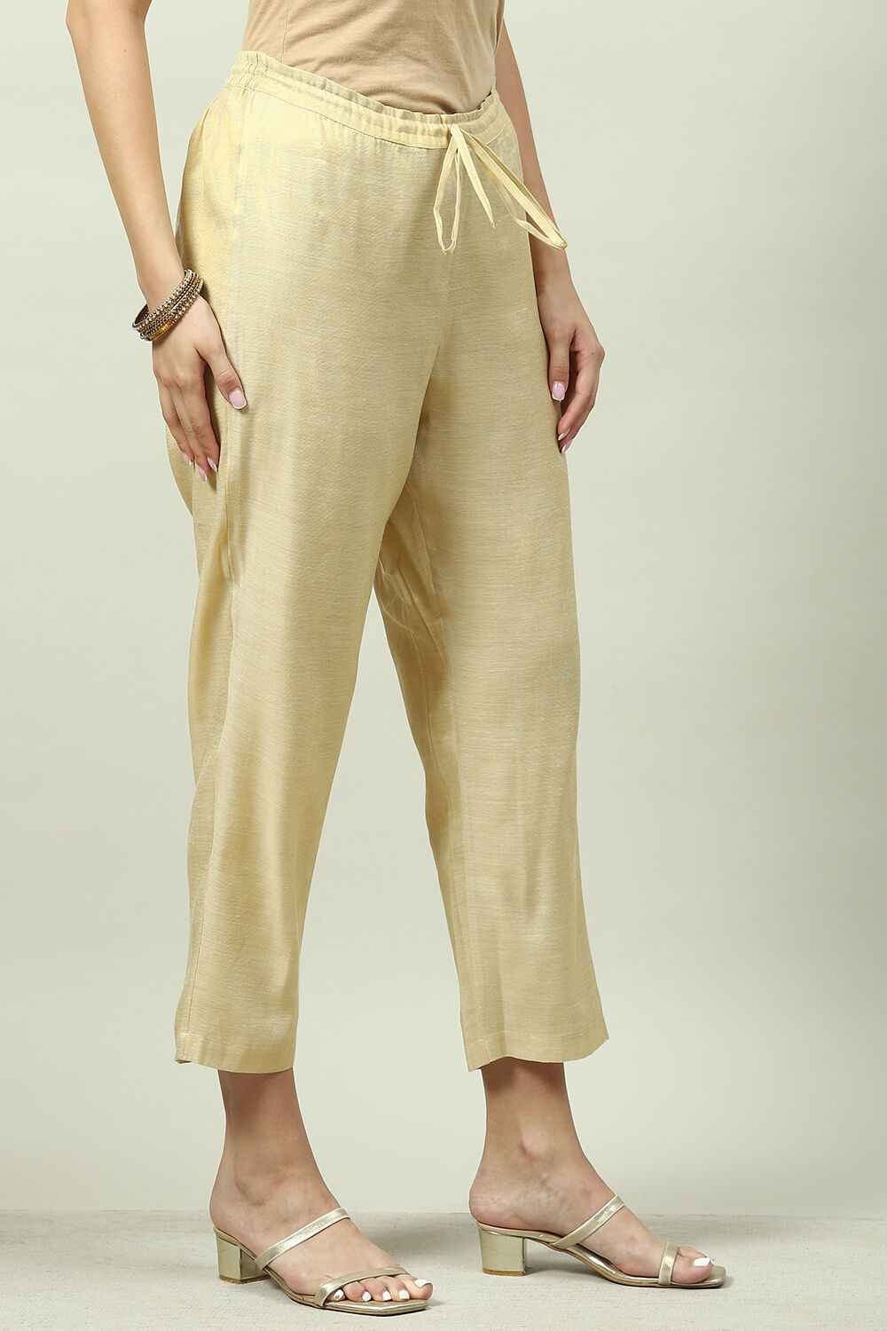 Beige Cotton Pants image number 0