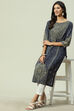 Blue Rayon Straight Printed Kurta image number 4