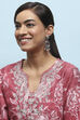 Maroon Stone Embellished Earrings image number 1
