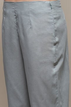 Sap Green Cotton Straight Kurta Slim Pants Suit Set image number 3