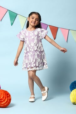 Lilac Nylon A-Line Dress image number 0