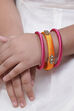 Orange & Pink Plastic & Thread Bangles image number 3