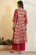 Red Cotton Floral Printed Anarkali Kurta Set image number 6
