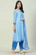 Turquoise Art Silk Straight Kurta Palazzo Suit Set image number 0