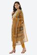 Yellow Cotton Unstitched Suit Set image number 6