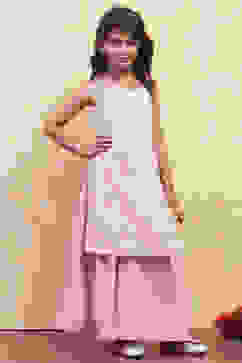 Pink Cotton Strappy Straight Kurta Sharara Set image number 5