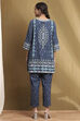 Blue Cotton Printed Straight Kurta Set image number 4
