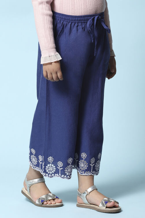 Blue Cotton Pant image number 6